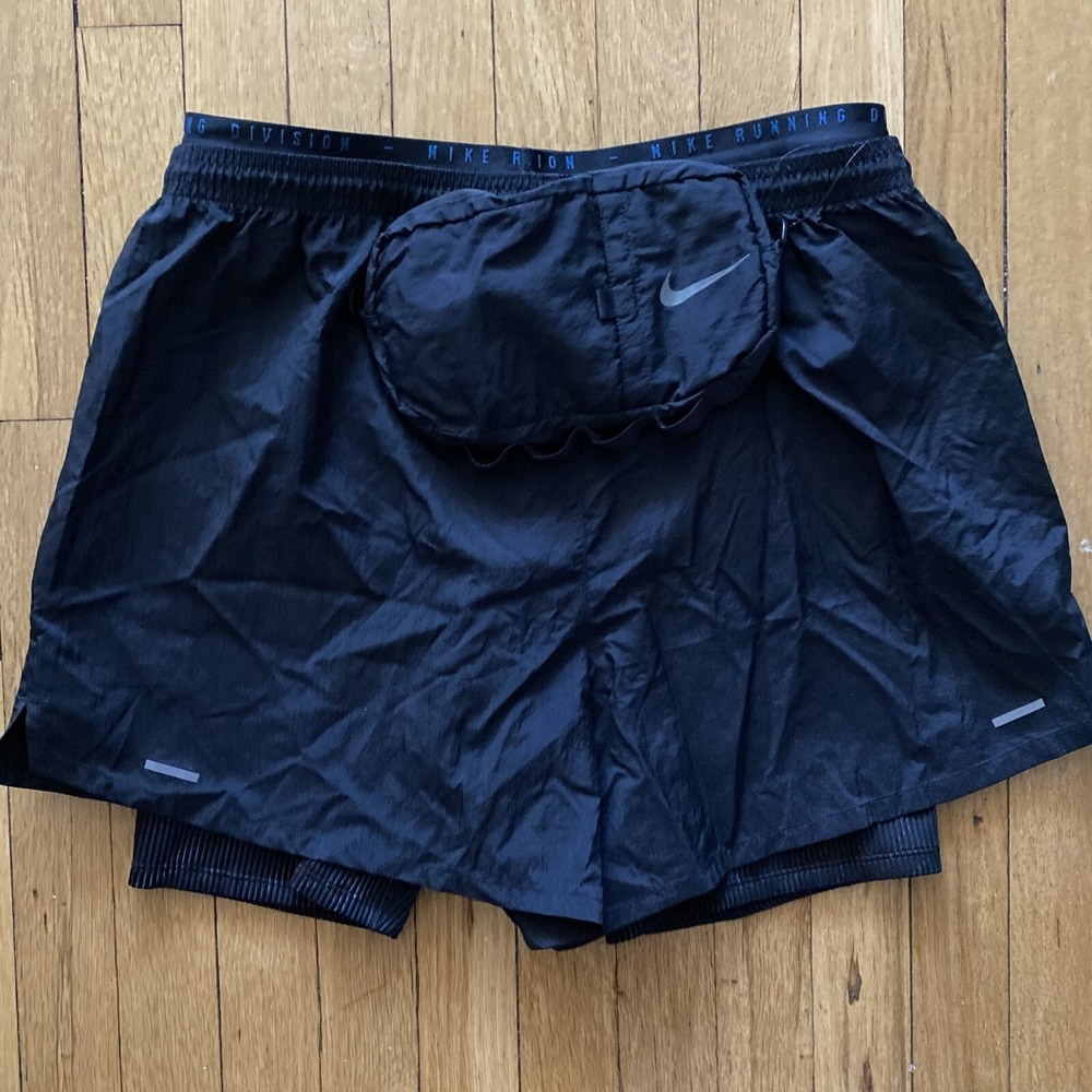 Nike Run Division 3-IN-1 Running Shorts Mens Size XL Nike Tech Black Gym Jogging